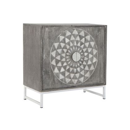 Aparador Estilo oriental 2 Puertas Madera Color Gris