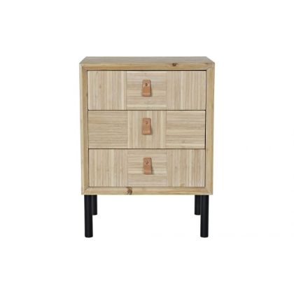 Mesita De Noche Estilo Nórdico Madera Natural