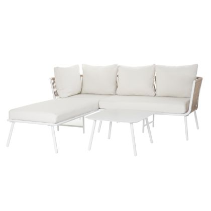 Sofá Set Beige Aluminio