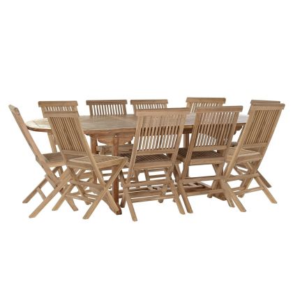 Set Vintage Mesa Comedor Extensible Sillas Madera Teca