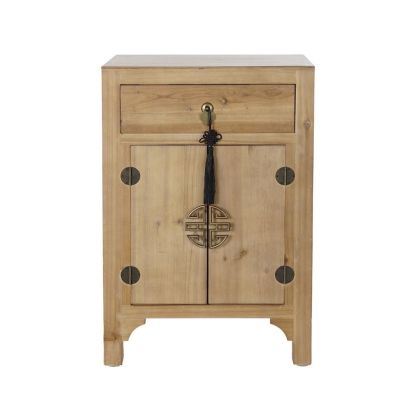 Mesita De Noche Madera Abeto Envejecido, 45 Cm