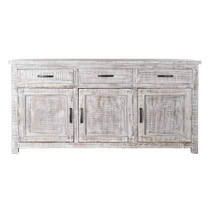 Aparador Rústico Madera Mango Blanco Decapé, 165 Cm 