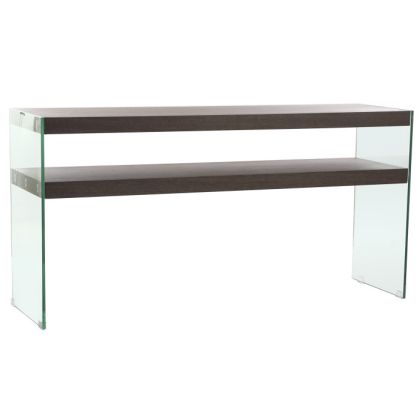 Walnut Glass Console, 160X45X80