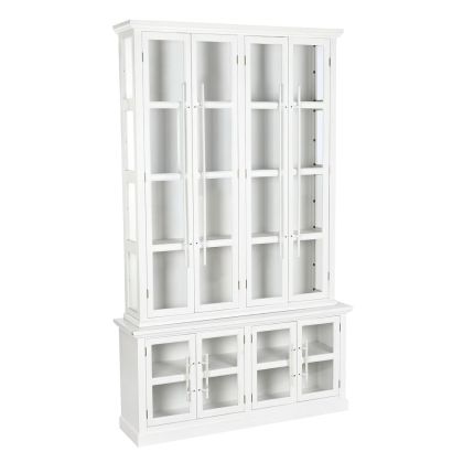 Vitrina Estilo Vintage Madera Abeto Cristal Blanco, 127'5 Cm