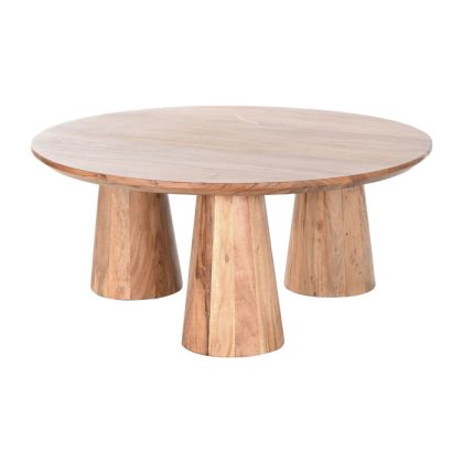 Mesa de centro nórdica en madera de acacia natural.