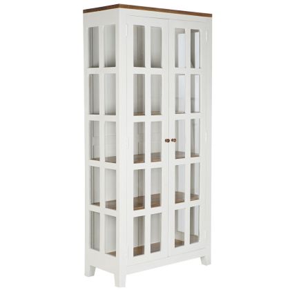 Vitrina Madera Mango Cristal, 90X40X190 Cm