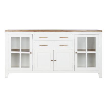 Buffet 4 Puertas 3 Cajones Blanco Natural, 180 Cm 