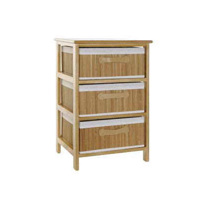 Cajonera 3 Cajones Estilo Vintage Madera Bambú Madera Paulownia, 42 Cm