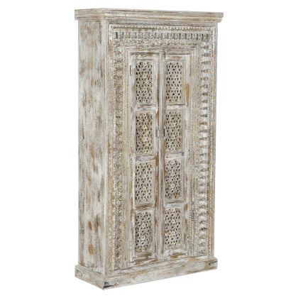 Armario Madera Tallada Decapé Blanco, 180 Cm