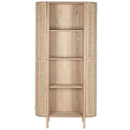 Estantería Ratán Madera Maciza, 88X36X180 Cm