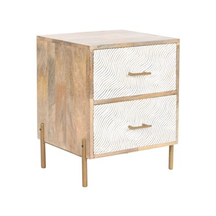 Mesita De Noche Mango Marrón, 50 Cm