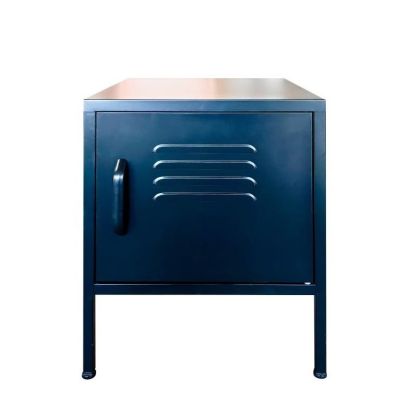 Mesita De Noche Metal Azul, 51 Cm