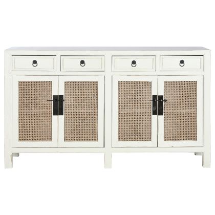 Buffet Blanco Roto Olmo Ratán, 180 Cm