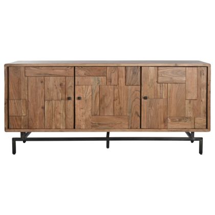 Relief Sideboard Natural Acacia Wood Metal 175X45X80 Cm