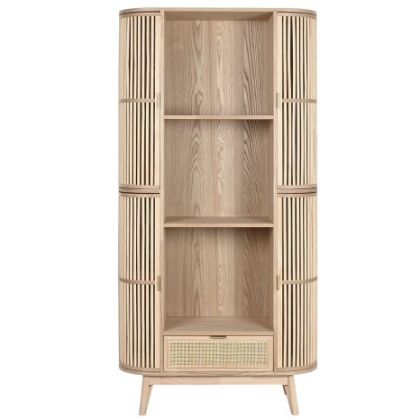 Estantería Ratán Madera Abeto, 88X36X180 Cm