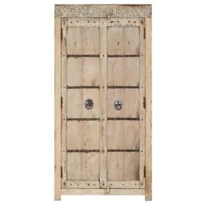 Armario Puertas Antiguas Madera Teca Natural, 90X45X190 Cm