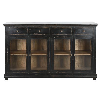 Aparador Madera Mango Decape Envejecido Negro 160X40X100 
