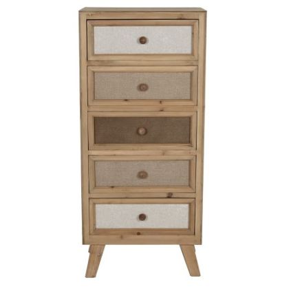 Fir Wood Linen Chiffonier 48X35X106 Cm