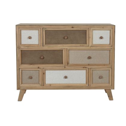 Cómoda em Madeira de Abeto e Linho, 100X35X81 Cm