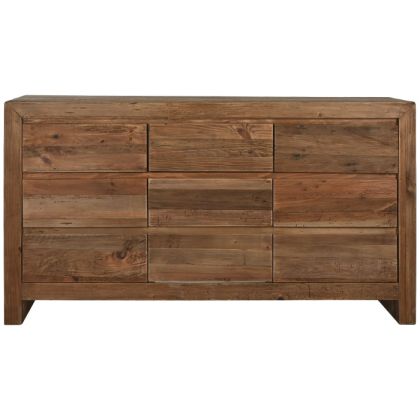Recycled Pine Wood Chest of Drawers 161X48X90 Cm