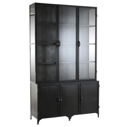 Vitrina Doble Metal Negro 142X47X240 cm