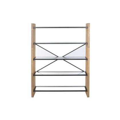 Estantería Madera Abeto Cristal Metal, 120 Cm