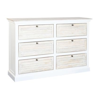 White Mango Wood Chest of Drawers 150X40X100 Cm