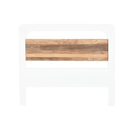 Cabecero de cama nórdico en madera de mango reciclada blanco y natural.