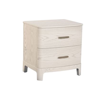 2-Drawer Grey Nightstand, 50 Cm