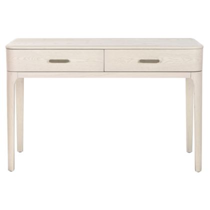 Cream Colored Metal 2-Drawer Console Table, 120X49X78