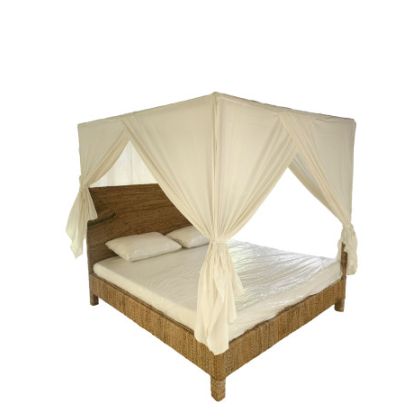 Cama Dosel Fibra Banana Madera Teca 209X188X198 Cm