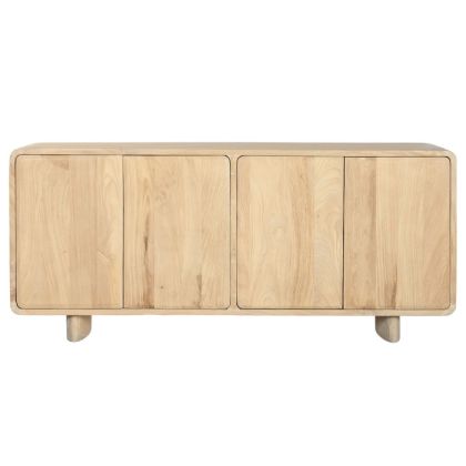 Sideboard 4 Doors Natural Oak Wood 180X40X80 Cm