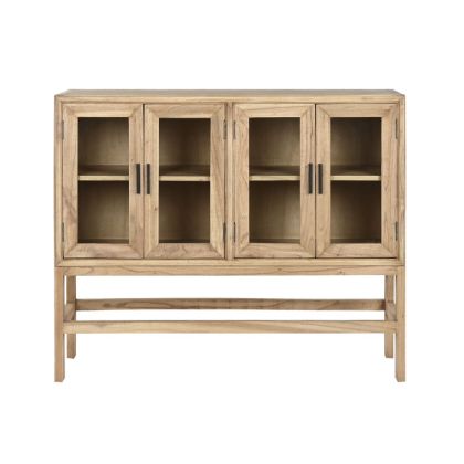 Classic Glass Mindi Wood Sideboard 120X41X100 Cm