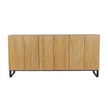 Aparador Madera Teca Metal 180X40X85 Natural