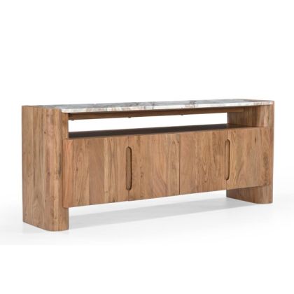 Mueble TV Mármol Madera Acacia 150X40X60 Cm