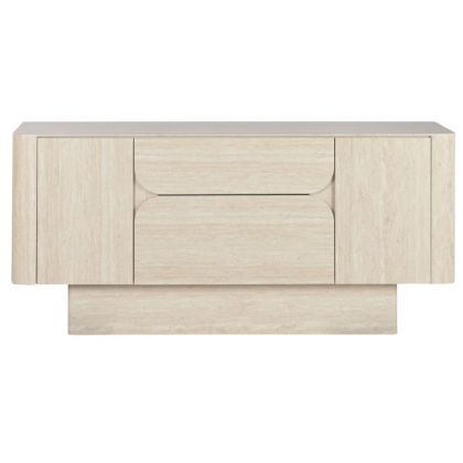 Travertine-Look Wood Sideboard, 162.6X45.9X76 Cm
