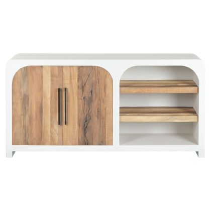 Aparador Hormigón Madera Reciclada Mango 160X45X80 Blanco 