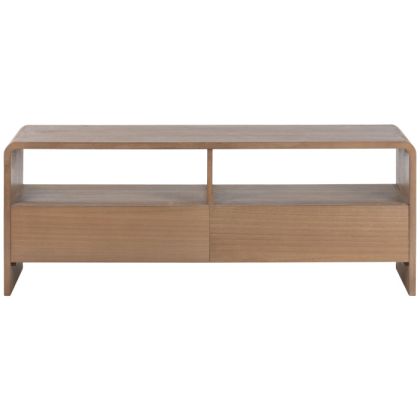 2-Drawer TV Unit Paulownia Elm Wood 120X40X45 Cm