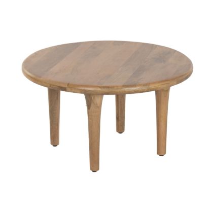 Mesa de centro nórdica en madera de mango marrón.