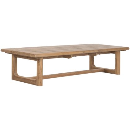 Mesa de centro nórdica en madera de teca natural.