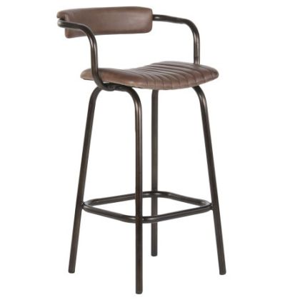 Foldable Leather Iron Metal Stool 50X50X92 Cm