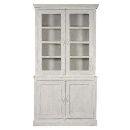 Mango Wood Display Cabinet 122X43X230 White Pickled