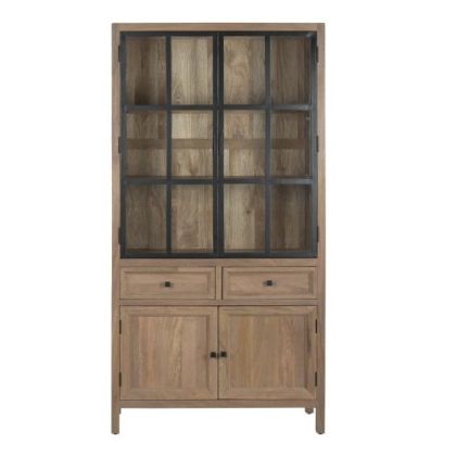 Mango Wood and Metal Display Cabinet 100X42X195 Cm