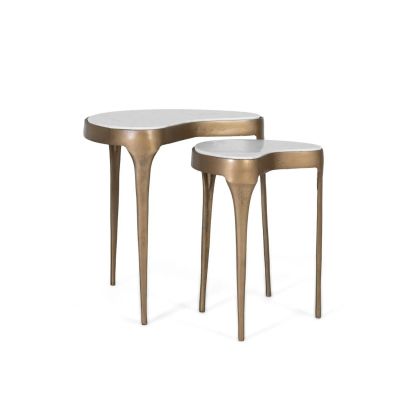 Set 2 mesas auxiliares curvo