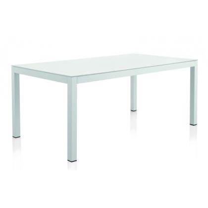 Mesa Jardín Moderna Aluminio Blanco, 180 Cm