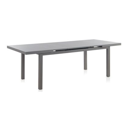 Mesa Aluminio Extensible Tapa Cristal 180 Cm