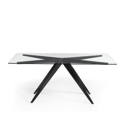 Mesa Comedor Rectangular Cristal Madera