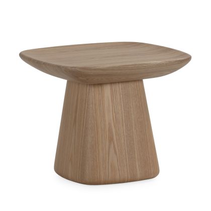 Mesa auxiliar en chapa de nogal y dm natural 50 cm
