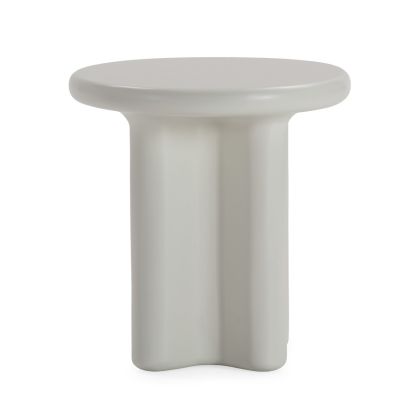 Mesa auxiliar en madera blanco mate.