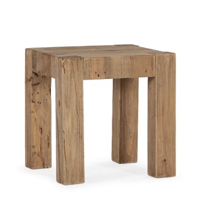 Mesa auxiliar en madera de pino recuperado natural envejecido 54 cm